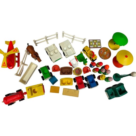 Fisher Price Other - Vintage Fisher Price Little People Mix Lot 38 Pieces of Autos Tables Chairs and